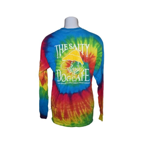The Salty Dog Cafe Rainbow Tie Dye Long Sleeve T Shirt Unisex Medium - Picture 1 of 5